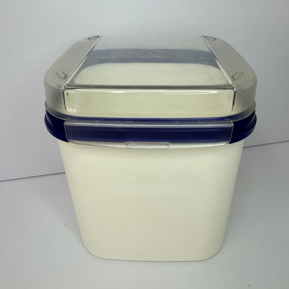 Vintage Tupperware Modular Mates Container 17 Cups 4 Liters Blue Flip Lid Storag